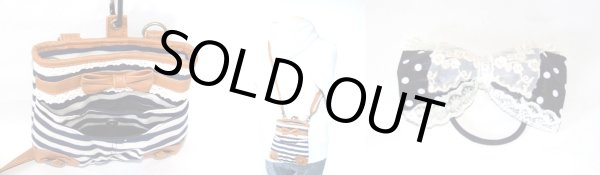 画像3: 【特売】【メール便ok】リボン付ボーダー柄3wayシザーバッグ (3)