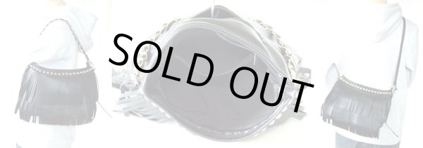 画像4: フリンジ＆スタッズ2WAYショルダーバッグ（２色有） (4)