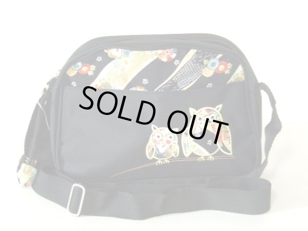 画像2: 和柄ふくろう刺繍入りショルダーバッグ【メール便ok】 (2)