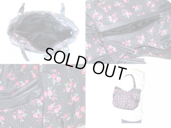 画像5: 【sale】VISAGEエレガントな小花柄（ローズ）ハンドバッグ（３色有） (5)