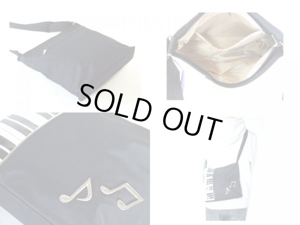 画像2: 【メール便ok】ピアノ鍵盤ショルダーバッグ薄型（２色有） (2)