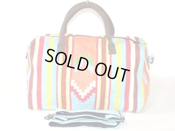 画像4: 【訳あり】インドエスニックカラフル２ＷＡＹボストンバッグ（３色有） (4)