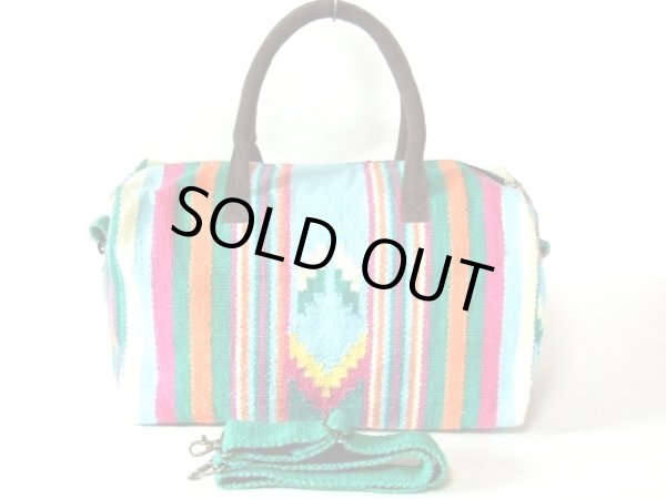 画像5: 【訳あり】インドエスニックカラフル２ＷＡＹボストンバッグ（３色有） (5)