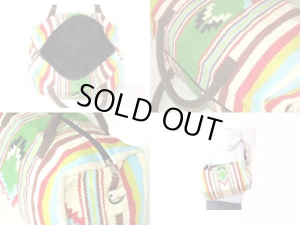 画像3: 【訳あり】インドエスニックカラフル２ＷＡＹボストンバッグ（３色有） (3)