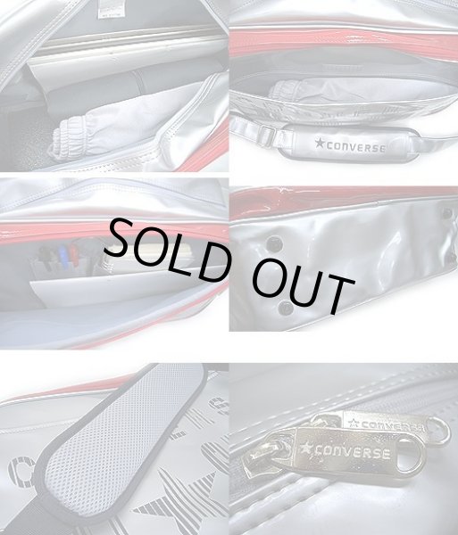 画像4: 【訳あり】CONVERSEコンバースエナメルショルダーバッグ銀 (4)