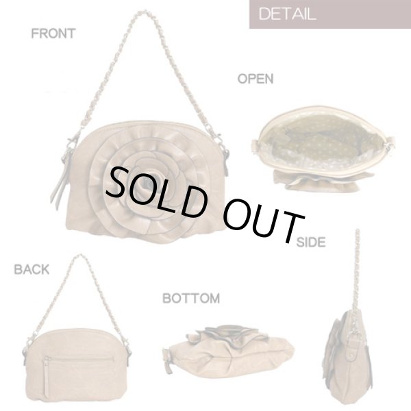 画像2: FISCH大きなコサージュ2WAYショルダーバッグ黒 (2)