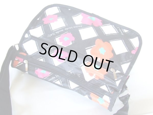 画像3: 拡幅フラワーチェックショルダーバッグ（２色有）【メール便ok】 (3)