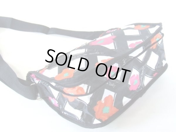 画像2: 拡幅フラワーチェックショルダーバッグ（２色有）【メール便ok】 (2)