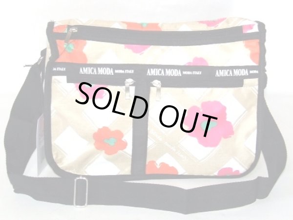 画像5: 拡幅フラワーチェックショルダーバッグ（２色有）【メール便ok】 (5)