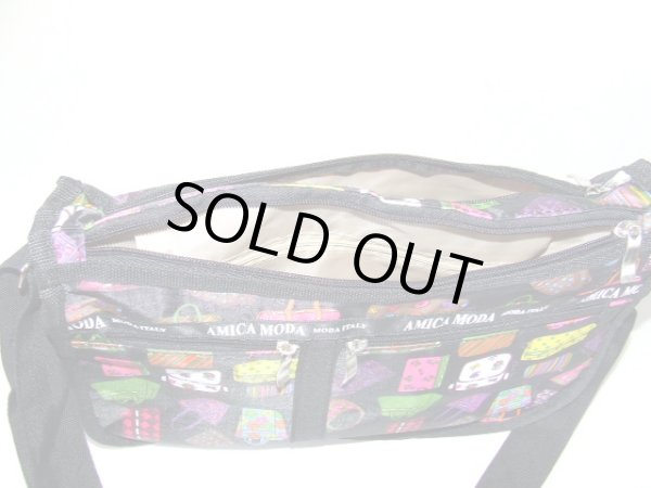 画像4: 拡幅機能バッグプリントショルダーバッグ（３色有）【メール便ok】 (4)