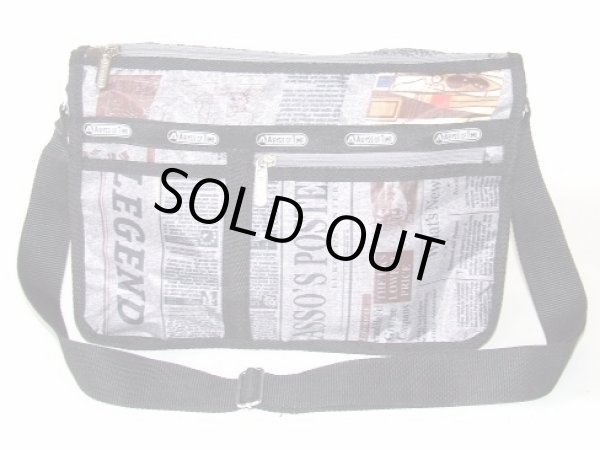 画像5: 【メール便ok】拡幅機能英字新聞ショルダーバッグ（２色有） (5)