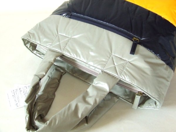 画像3: 中綿入り３色トートバッグＬ黄【sale】 (3)