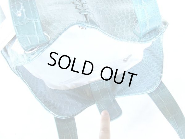 画像4: クロコ型押し高級ハンドバッグ (4)