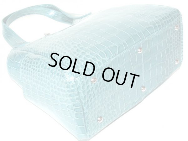 画像2: クロコ型押し高級ハンドバッグ (2)