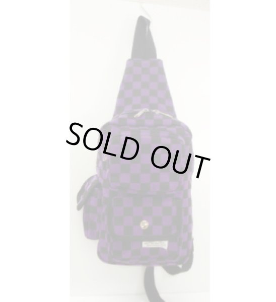 画像3: 【メール便ok】チェッカーフラッグ柄ボディバッグ（２色有） (3)