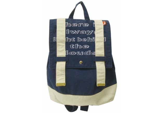画像5: ＜訳あり＞＜値下げ＞ウォッシュキャンバス英字プリントリュックサック（４色有） (5)