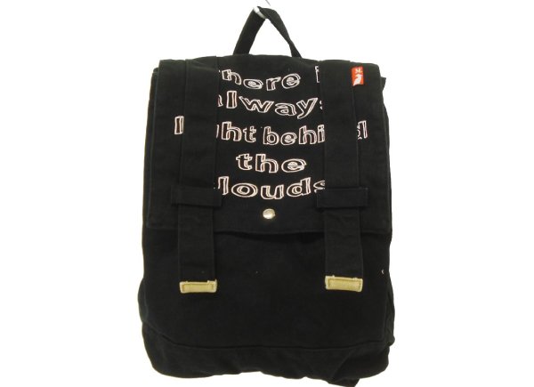 画像2: ＜訳あり＞＜値下げ＞ウォッシュキャンバス英字プリントリュックサック（４色有） (2)