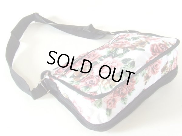画像3: 【メール便ok】拡幅機能ローズ柄ショルダーバッグ（２色有） (3)