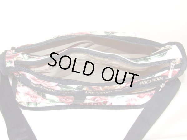 画像5: 【メール便ok】拡幅機能ローズ柄ショルダーバッグ（２色有） (5)