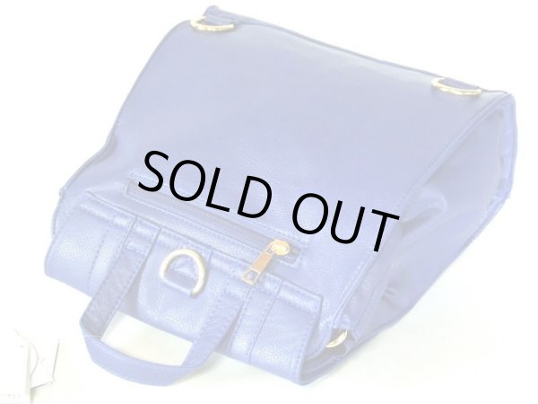 画像4: ＜訳あり＞レディースお洒落なブルー色のリュック＆ショルダー３ＷＡＹバッグ (4)