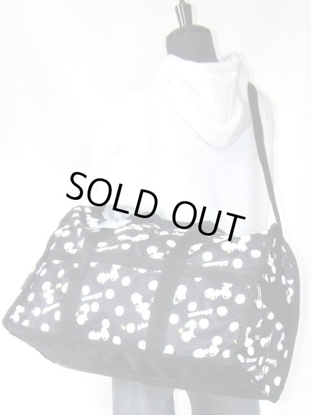 画像5: snoopyスヌーピー１２ポケ水玉柄2wayボストンバッグ (5)