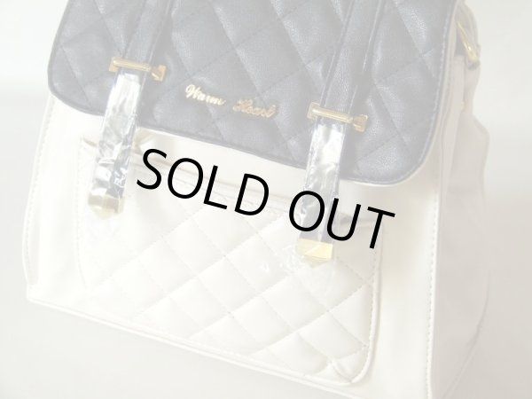 画像3: ＜訳あり＞リュック＆ショルダーキルトデザイン３ＷＡＹバッグ／アイボリー (3)