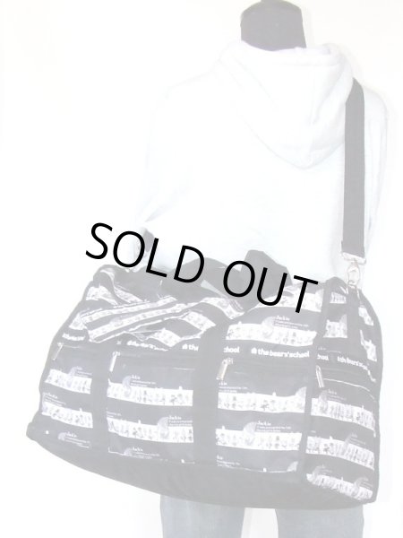 画像5: くまのがっこう１２ポケ2WAYボストンバッグ■モノクロ (5)