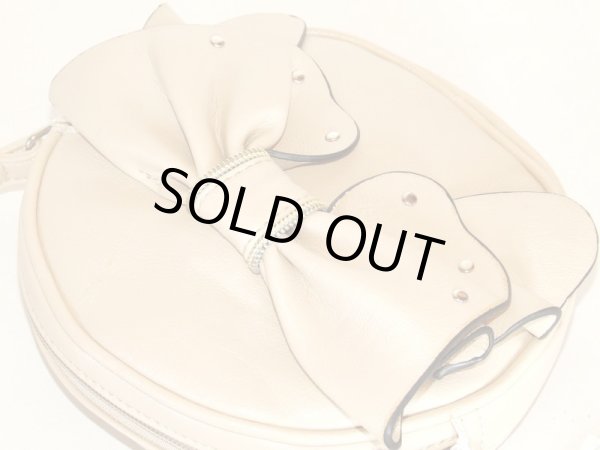 画像3: 【sale】リボン飾り付き合皮ポシェット丸型【メール便ok】 (3)