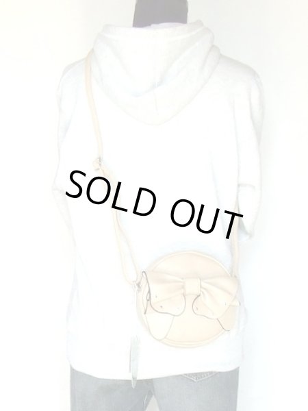 画像5: 【sale】リボン飾り付き合皮ポシェット丸型【メール便ok】 (5)