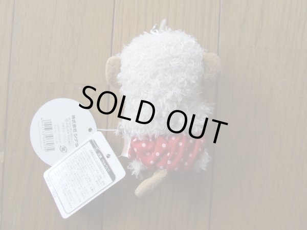 画像2: 【sale】もんちぃぬいぐるみチャームストラップ白【メール便ok】 (2)