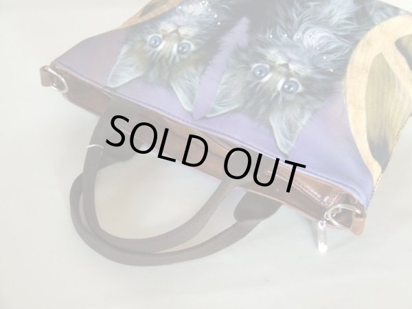 画像3: 【メール便ok】小猫２匹転写2way手提げバッグ (3)