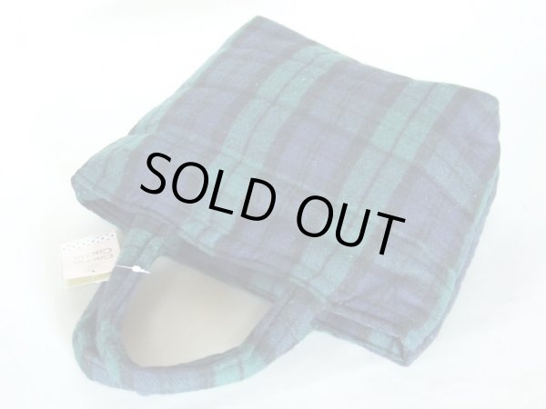 画像3: 【sale】ふわふわチェック柄手提げバッグ緑【メール便ok】 (3)