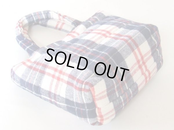 画像2: 【sale】ふわふわ軽いおしゃれなチェック柄レディース手提げバッグ【メール便ok】 (2)