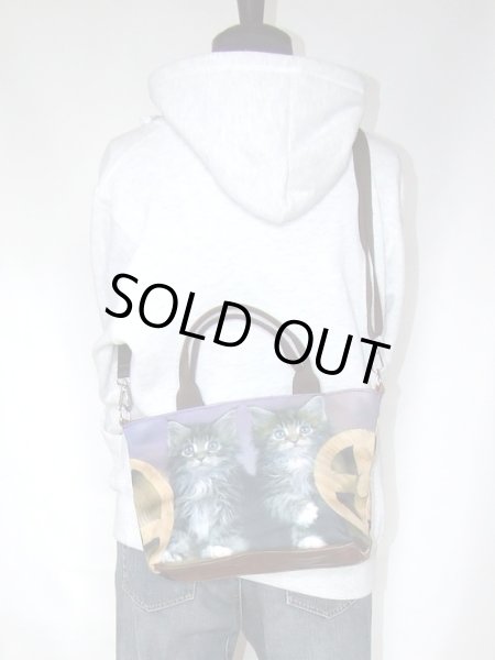 画像5: 【メール便ok】小猫２匹転写2way手提げバッグ (5)