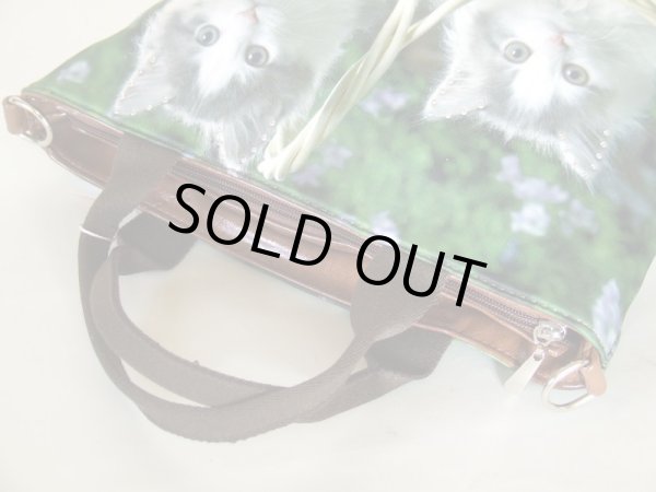 画像3: 【sale】可愛い小猫２匹転写2way手提げバッグ (3)