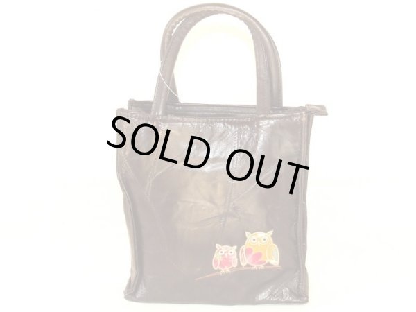 画像2: 本革親子ふくろう手提げバッグ（２色有）【メール便ok】訳あり (2)