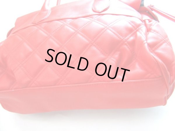 画像2: 【sale】渋谷109D'angelaスタッズキルトハンドバッグ（赤） (2)