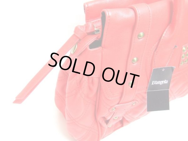画像3: 【sale】渋谷109D'angelaスタッズキルトハンドバッグ（赤） (3)