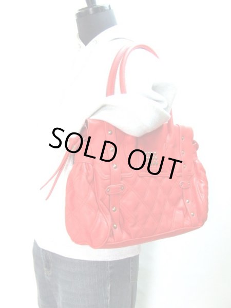 画像5: 【sale】渋谷109D'angelaスタッズキルトハンドバッグ（赤） (5)