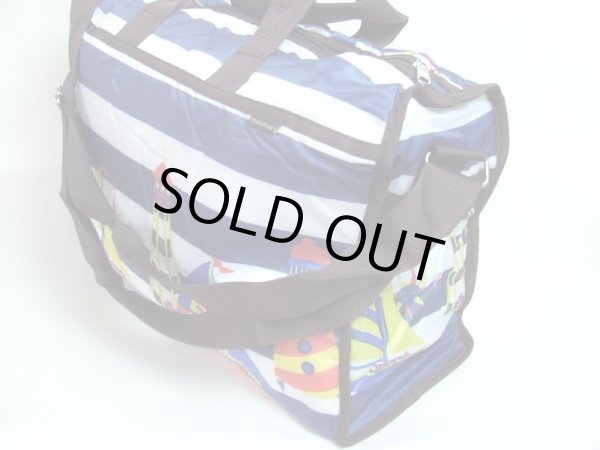 画像3: moamoa傘生地マリンボーダー柄2wayボストンバッグ (3)