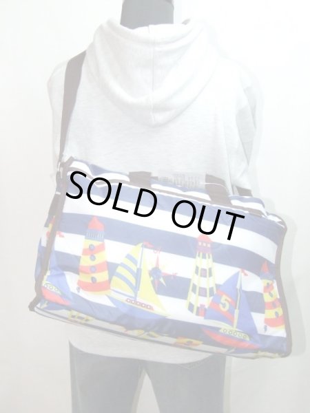 画像8: moamoa傘生地マリンボーダー柄2wayボストンバッグ (8)