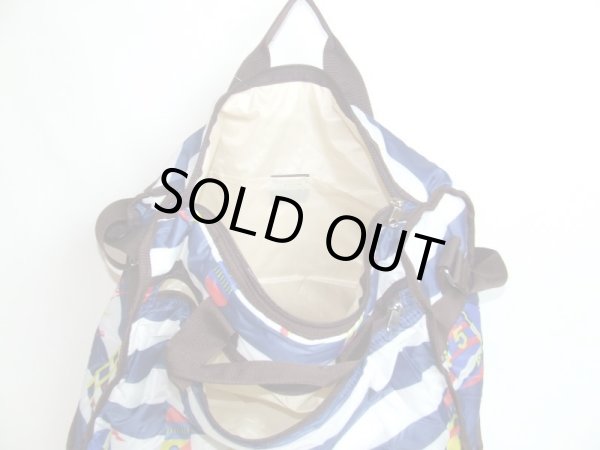 画像7: moamoa傘生地マリンボーダー柄2wayボストンバッグ (7)