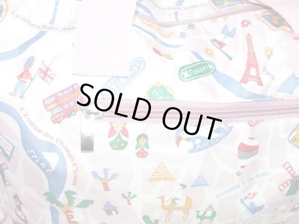 画像6: 世界名所イラスト2way軽量ボストンバッグ（３色有） (6)