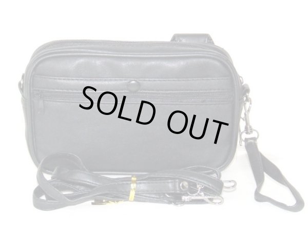 画像3: 革付属２ＷＡＹミニショルダーバッグ黒【メール便ok】 (3)