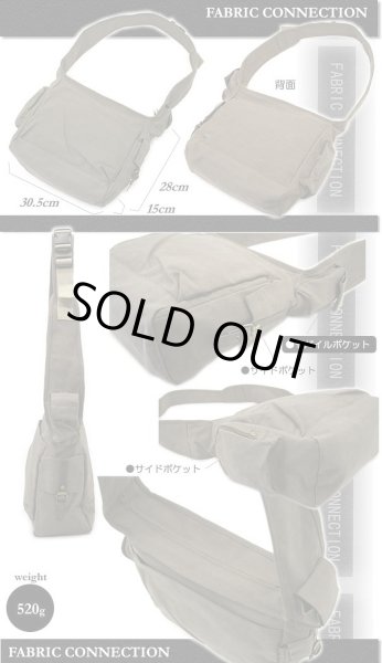 画像2: FABRIC CONNECTIONキャンバスショルダーバッグ（４色有） (2)