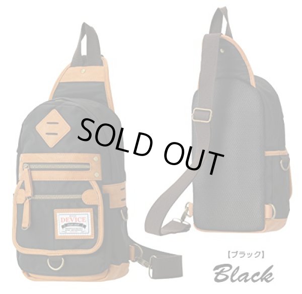 画像2: DEVICEアウトドア丈夫なナイロンボディバッグ黒 (2)