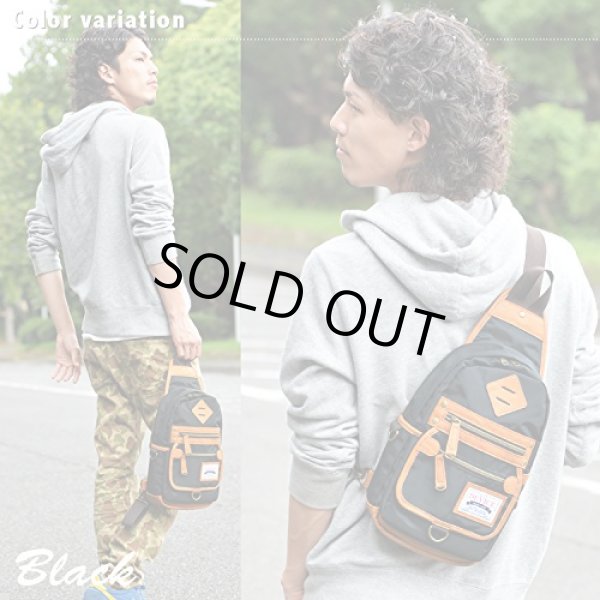 画像7: DEVICEアウトドア丈夫なナイロンボディバッグ黒 (7)