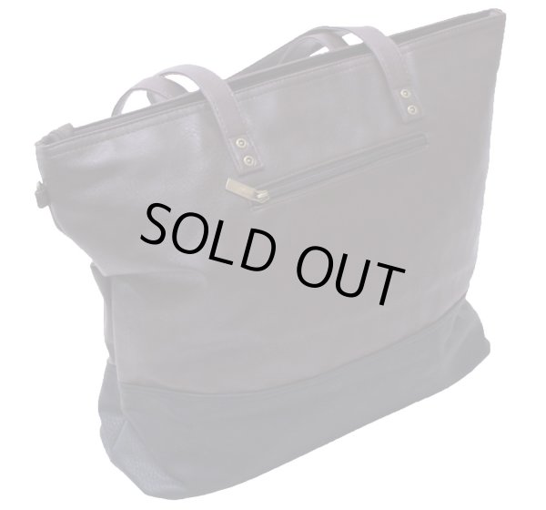 画像3: Renameバイカラー合皮トートバッグ濃茶 (3)