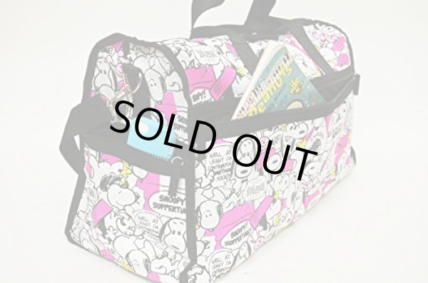 画像3: スヌーピー(snoopy)総柄2wayボストンバッグ青 (3)