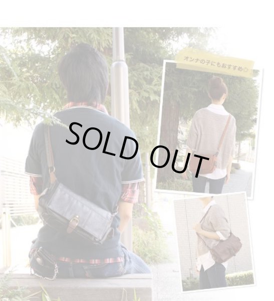 画像6: ヴィンテージフェイクレザーショルダーバッグ（２色有） (6)